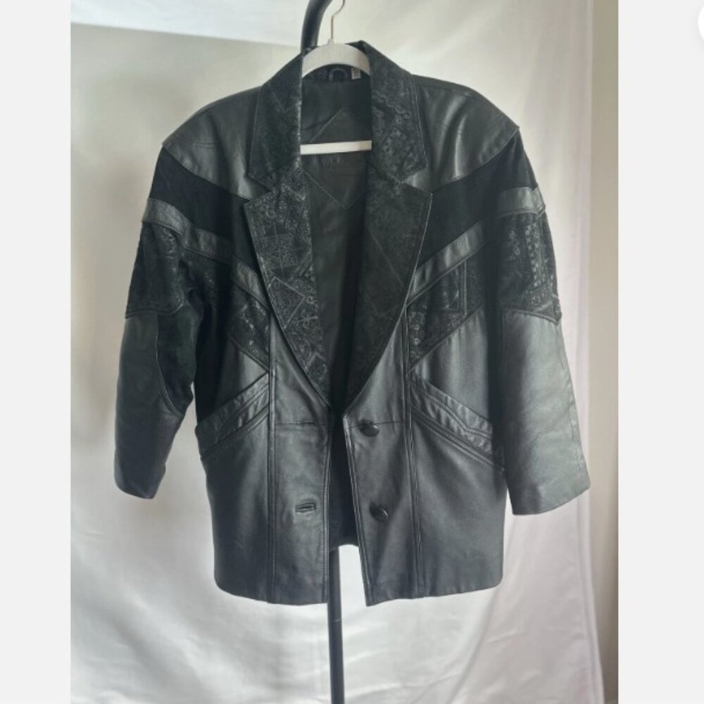 Vintage Preston & York Black Leather Jacket Women’s XS